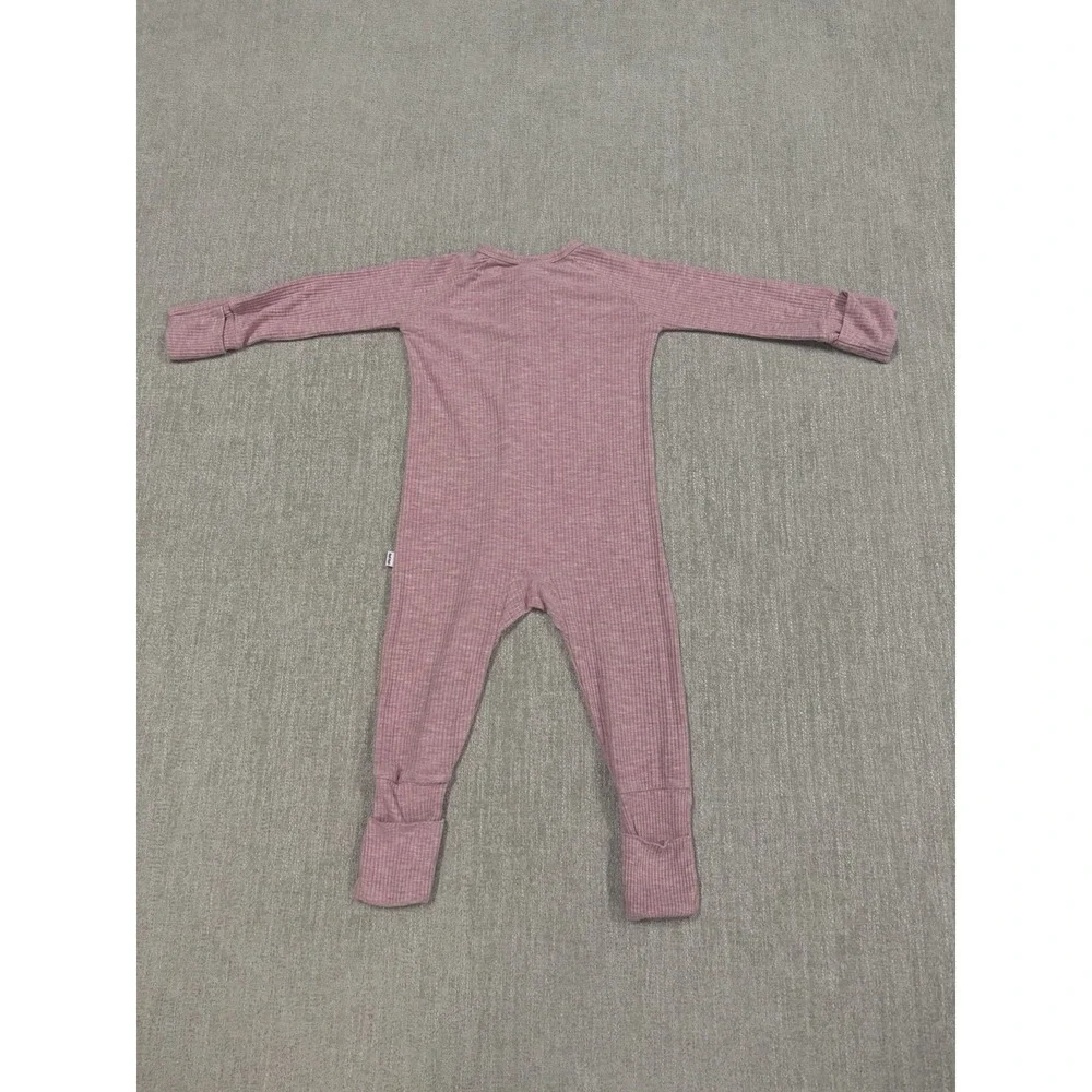 Little Sleepies Heather Mauve Bamboo Zippy Pajama Size 3-6 Months Pink Ribbed
